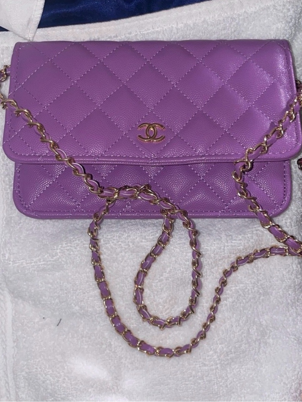 🥑 GREEN, GRAY OR LAVENDER soft quilted Crossbody Bag Wallet on braided chain - Picture 3 of 8